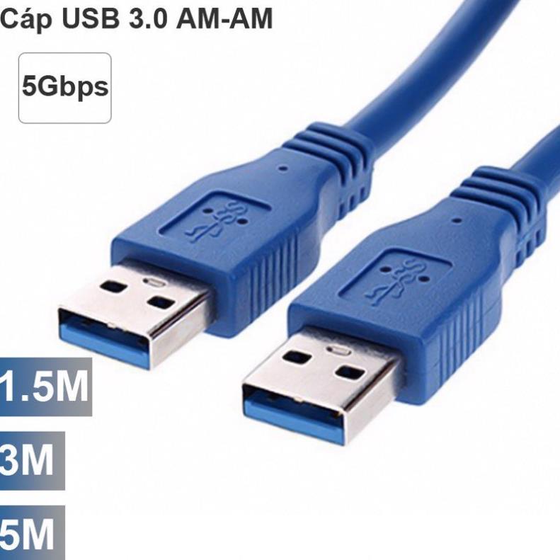 Dây Usb 2 Đầu Đực Đen Dài 70Cm