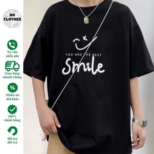 Áo thun Dhclothes yêu đời unisex tay lỡ form rộng , áo phông nam nữ form rộng chất cotton mát mịn thấm hút mồ hôi DH001