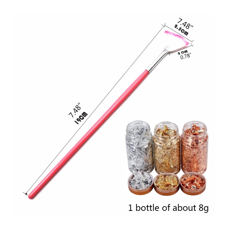 [Hàng mới về] 6 Lọ lá bạc ánh kim loại kèm nhíp làm móng nghệ thuật