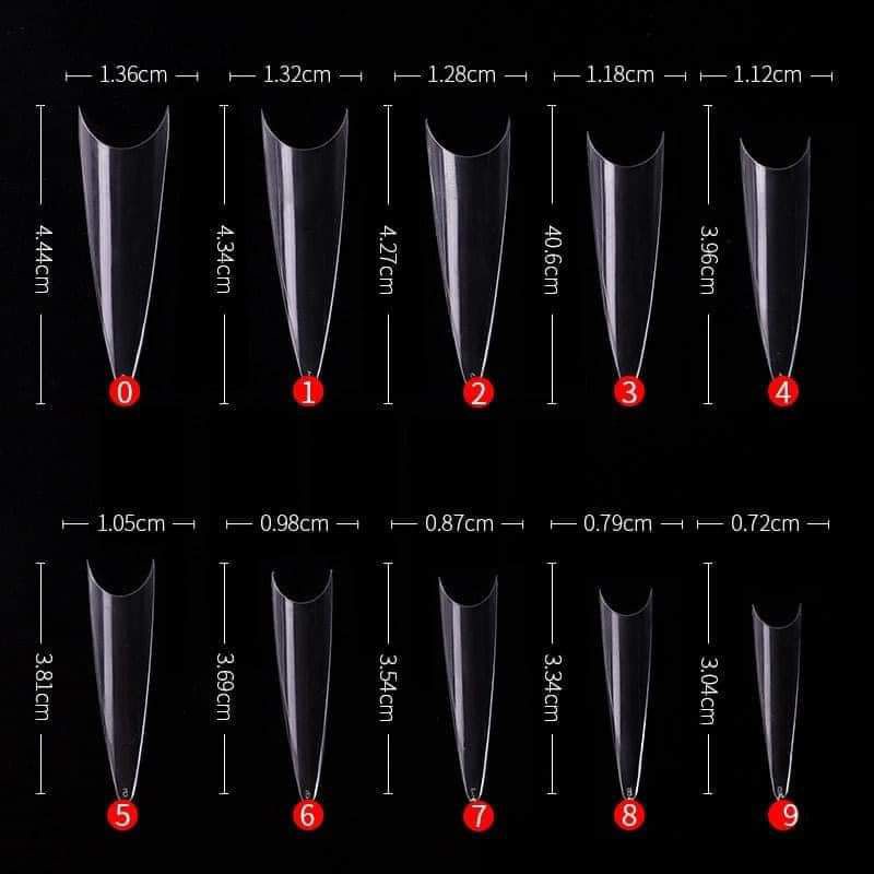 móng nối phom nhọn dài, móng tip nhọn dài