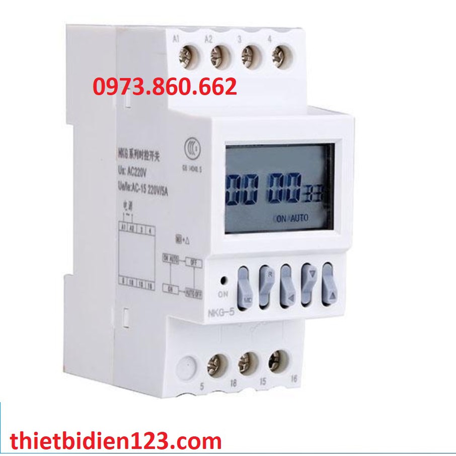 Combo Chuyển nguồn ATS 2P 100A NAKASI + công tắc hẹn giờ timer tháng NKG-5