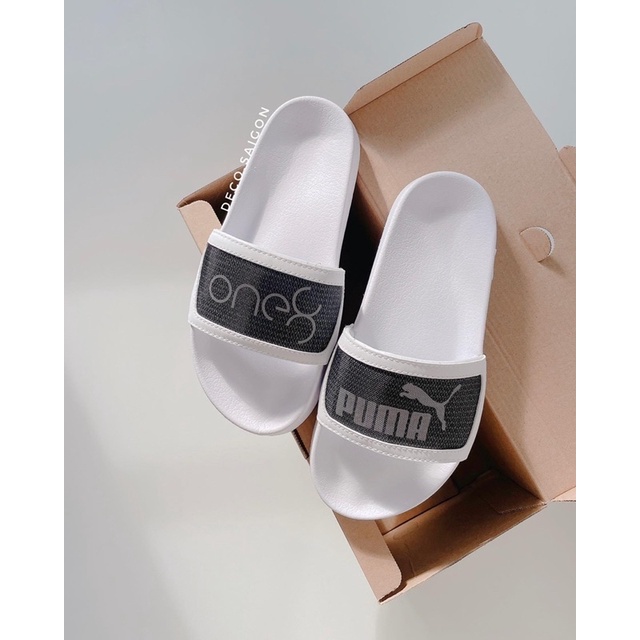 Dép quai ngang unisex in họa tiết P.u.m.a One8 cao 3cm nhiều size – Hỗ trợ đổi size/tặng kèm box – Deco.saigon