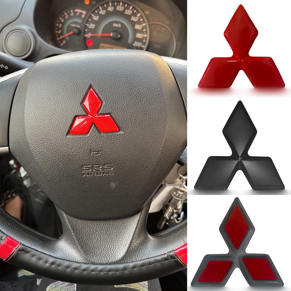 Miếng Dán Logo Trang Trí Vô Lăng Xe Hơi Mitsubishi