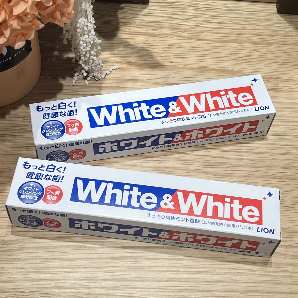 Kem Đánh Răng White & White Nhật Bản Lion 150g - Hỗ trợ làm trắng răng và ngăn ngừa sâu răng