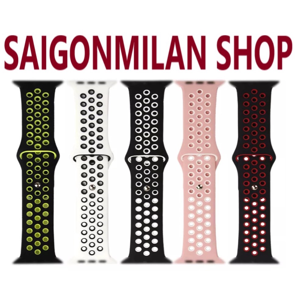 Dây Đeo Cao Su Chống Bẩn Nike Sport Apple Watch Series 7/6/5/SE/4/3/2/1 Size 38-40-41-42-44-45mm