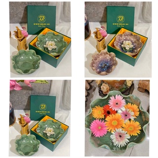 Bát sen cắm hoa, thả hoa rộng 20cm, 24cm, 30cm, men hỏa biến. Hàng sứ Bát Tràng