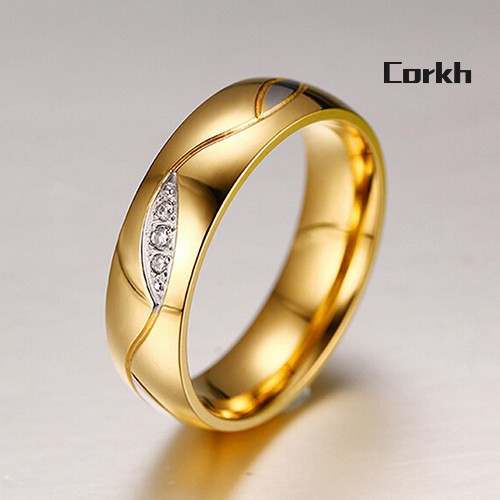 Nhẫn Cưới Mạ Vàng 18k Đính Đá Zircon