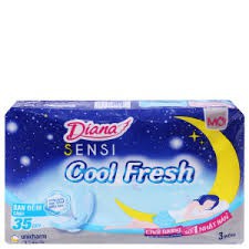 Combo 2 gói Băng vệ sinh Diana Ban đêm Sensi Cool Fresh có cánh 35cm