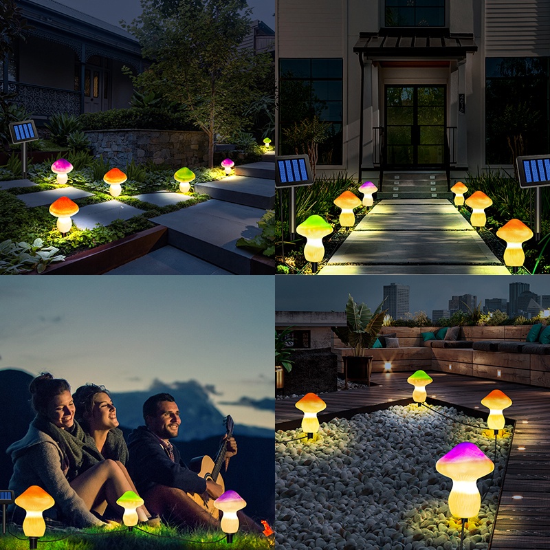 Đèn Trang Trí Lối Đi Sân Vườn Hình Nấm Dễ Thương Chống Thấm Nước Sử Dụng Năng Lượng Mặt Trời