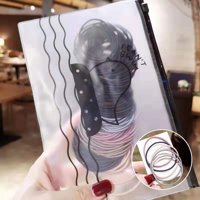 Set 100 Dây Thun Cột Tóc Co Giãn Đơn Giản Dành Cho Nữ