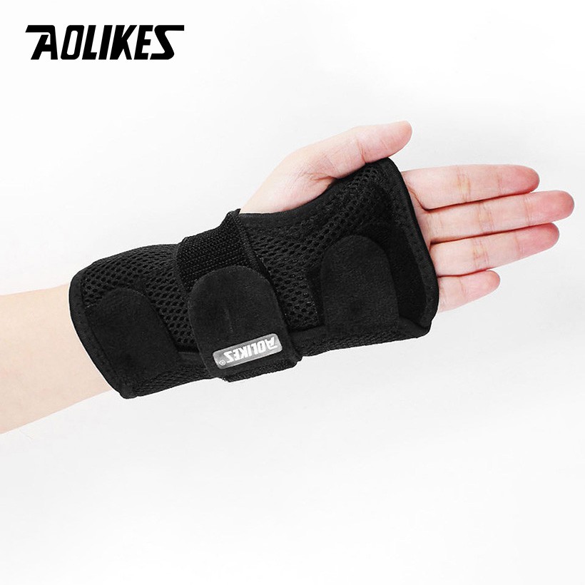 Đai cuốn cổ tay, bảo vệ cổ tay sau chấn thương, có nẹp nhôm chắc chắn chính hãng - Aolikes HS 1672