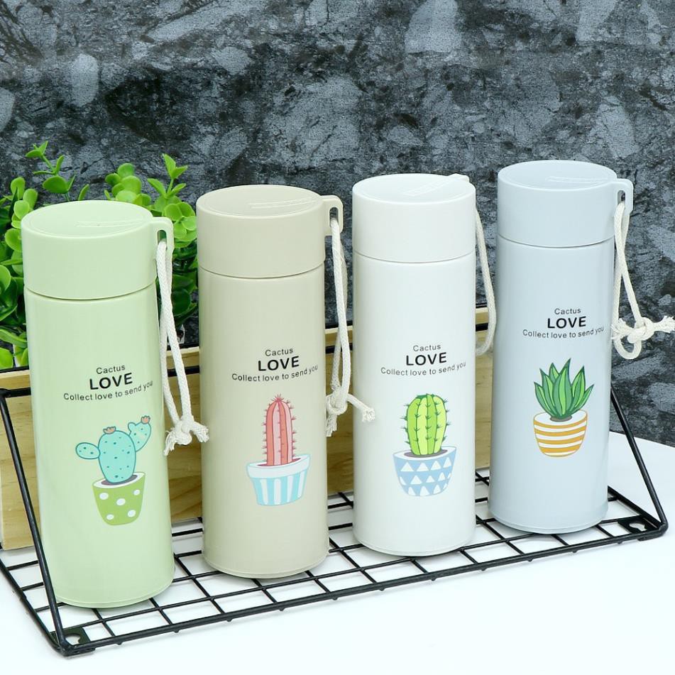 Bình Nước Hình Cây Xương Rồng Dễ Thương, Lõi Thủy Tinh, Giữ Nhiệt 72h, Vỏ Được Làm Từ Nhựa Lúa Mạch | BigBuy360 - bigbuy360.vn