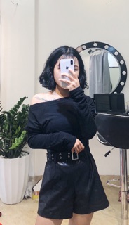 Áo trễ vai len