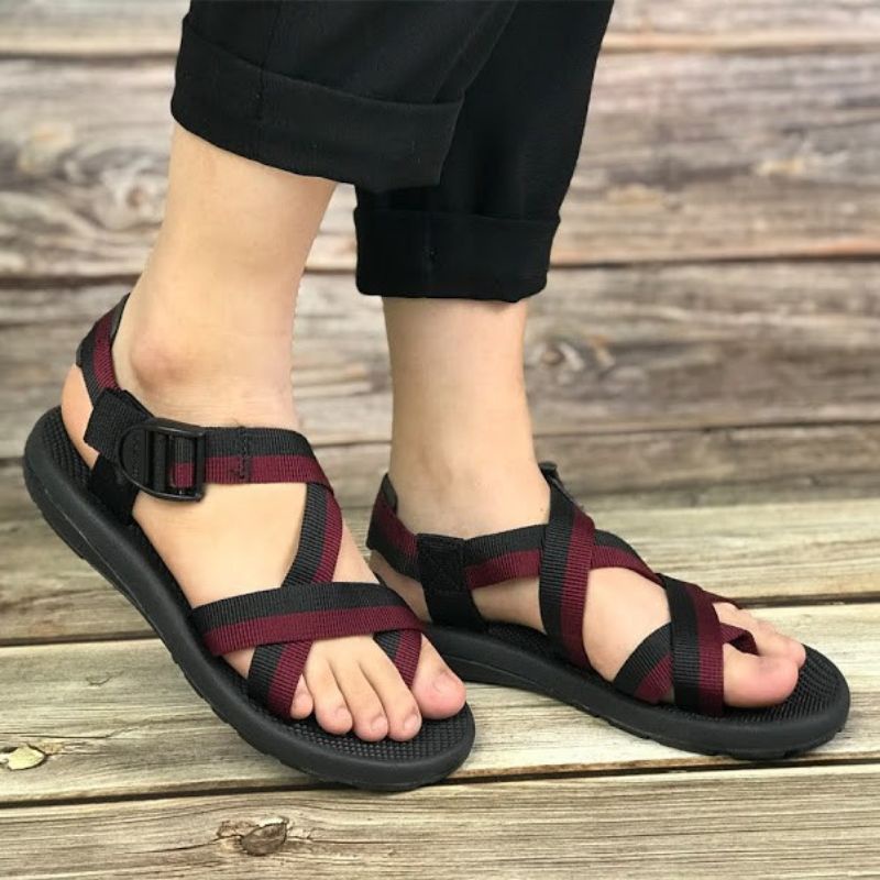 Sandal Vento nữ xỏ ngón NV117 (size 35-38) đen/đen đỏ/đen tro