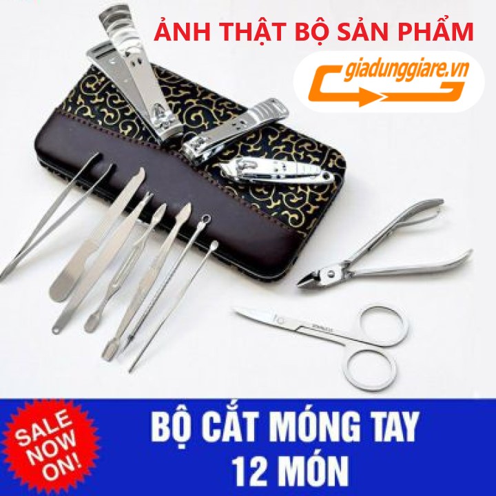 Bộ dụng cụ làm móng 12 món cắt móng tay chân đa năng nhỏ gọn tiện lợi chất liệu thép không gỉ - giadunggiare.vn