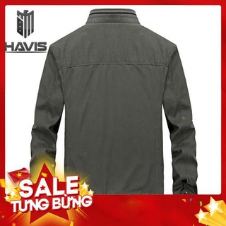 Áo khoác kaki nam cổ trụ phong cách Hàn Quốc lịch lãm - AKKCVN003 -Hàng nhập khẩu