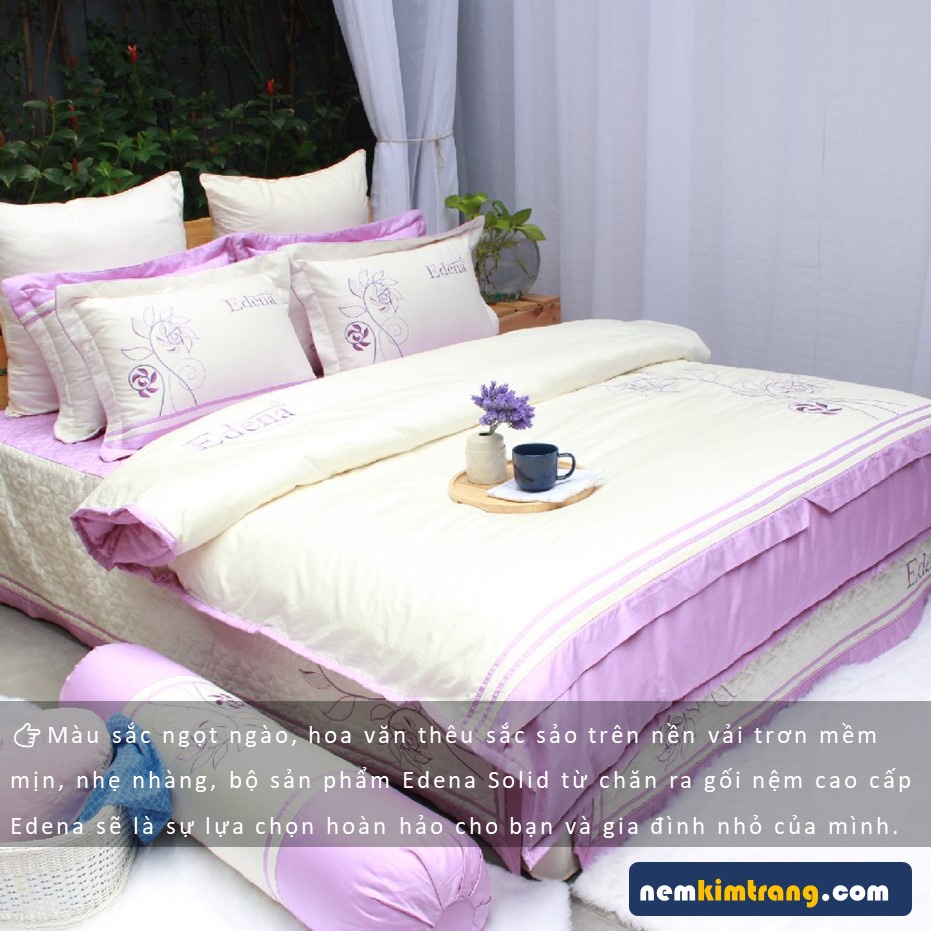 GA  Nệm Coton Solid Edena Mẫu 351 - CHÍNH HÃNG, CAO CẤP