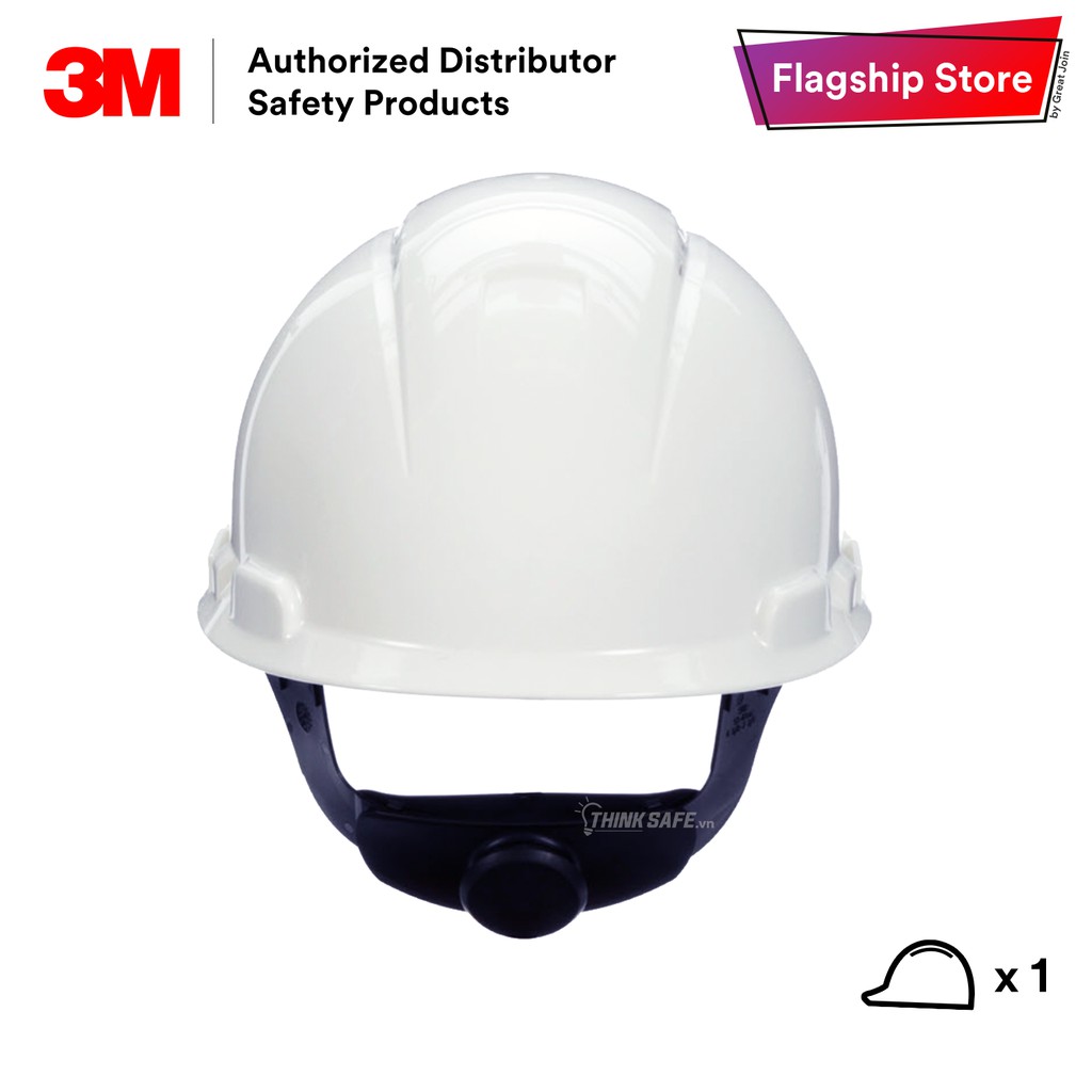 Nón bảo hộ 3M H701V bảo vệ đầu, chống va đập, có núm vặn, mũ bảo hộ có lỗ thoáng khí (đã bao gồm dây nón)