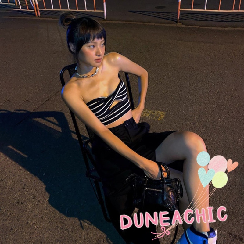 DUNEA Ống Nữ Kẻ Sọc Thời Trang