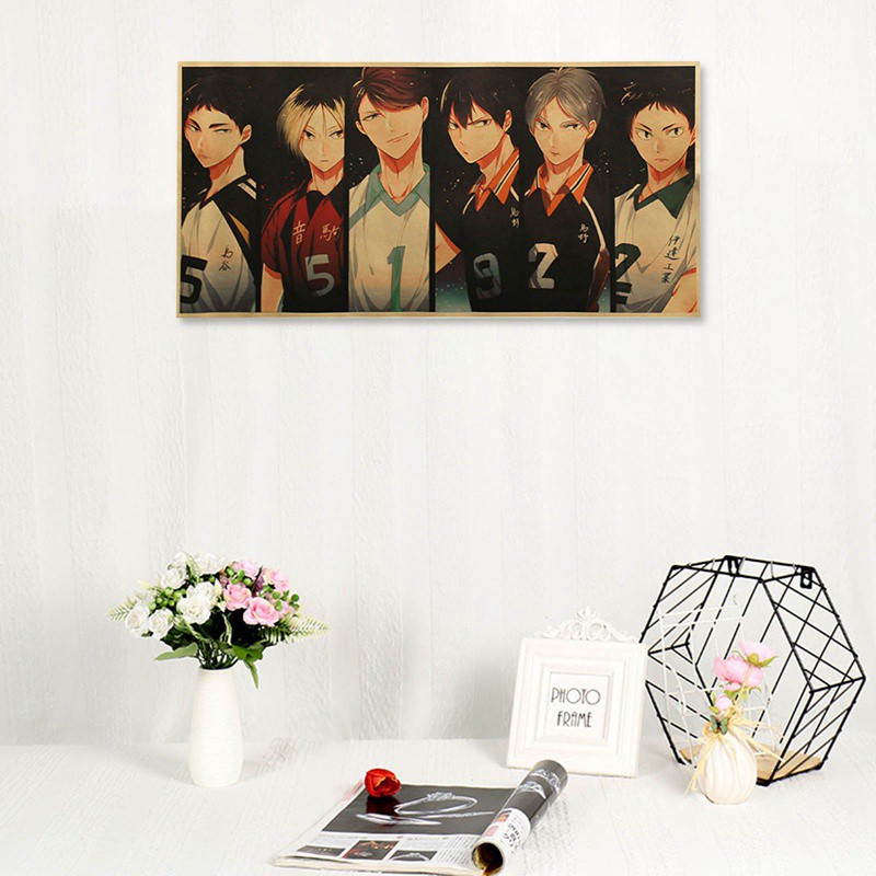 Áp phích dán tường 70x35.5cm họa tiết hoạt hình anime Haikyuu Nhật Bản