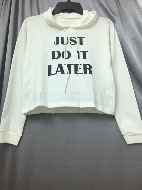 [Ảnh thật] Hoodie croptop (38-53kg). áo croptop hoodie. just do it later