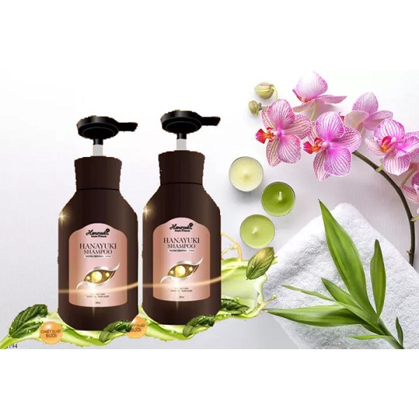 Dầu Gội Thảo Dược Hanayuki Shampoo - Giúp Sạch Gàu, Ngăn Ngừa Rụng Tóc, Dưỡng Tóc Suôn Mượt - HÀNG CHÍNH HÃNG