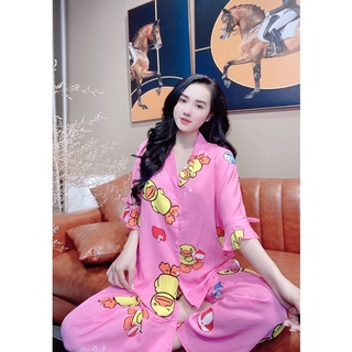 Pijama Bigsize 50-75kg, đồ bộ mango tay lỡ quần dài
