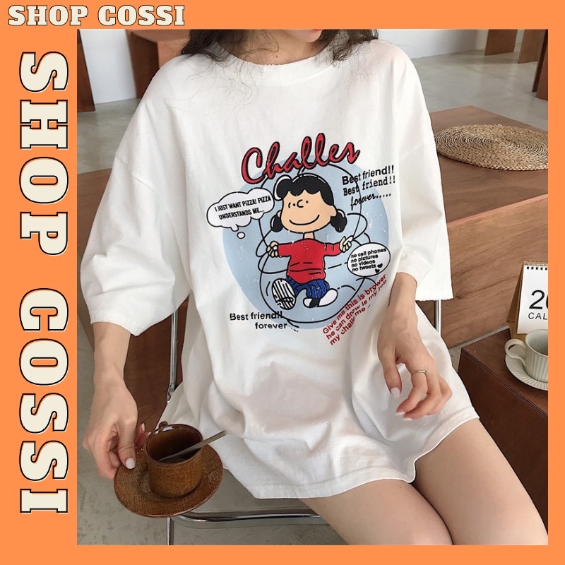 Áo thun tay lỡ nam nữ, áo phông unisex form rộng chất cotton mát mịn thấm hút mồ hôi in hình challer