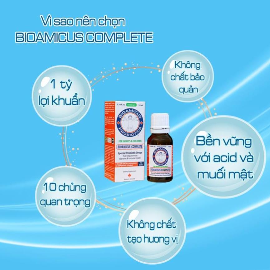 Men vi sinh Bioamicus Complete Siro tăng cường hệ tiêu hoá cho bé 10ml