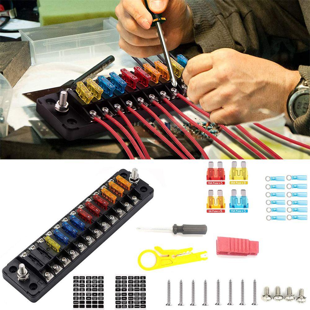 Giá Đỡ Cầu Chì RV 12 Chiều Có Đèn LED Báo Hiệu Dành Cho Xe Tải / Tàu Thuyền Ốp