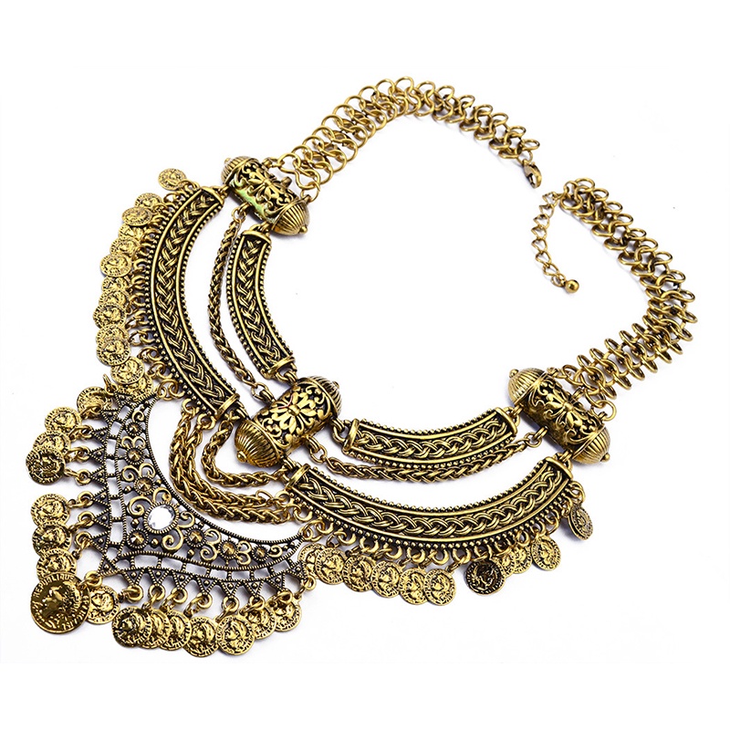Kiềng cổ, vòng cổ phụ kiện đôn hoàng phong cách boho, Mông Cổ - Tây Tạng