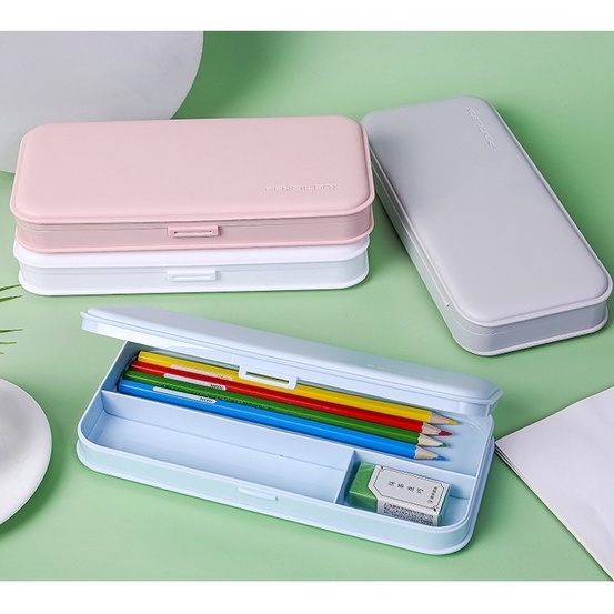 Hộp đựng bút 3 ngăn bằng nhựa đục cao cấp siêu đẹp