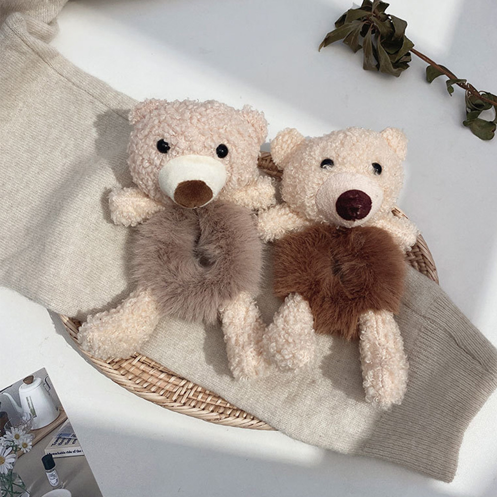 Dây buộc tóc thiết kế kiểu gấu bông xinh xắn dành cho nữ