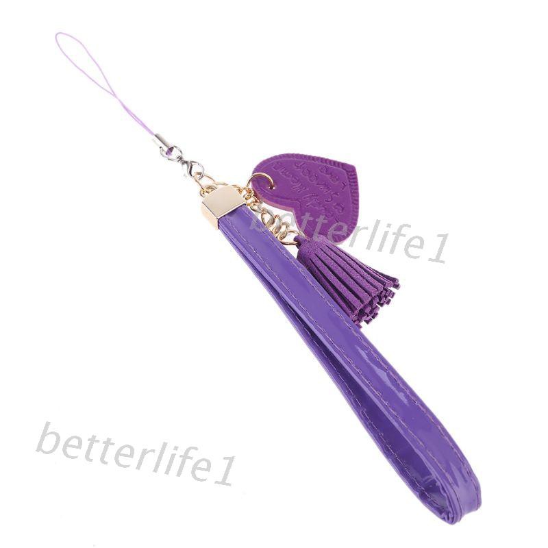 Dây Đeo Cổ Tay Tua Rua Hình Trái Tim Cho Điện Thoại Di Động