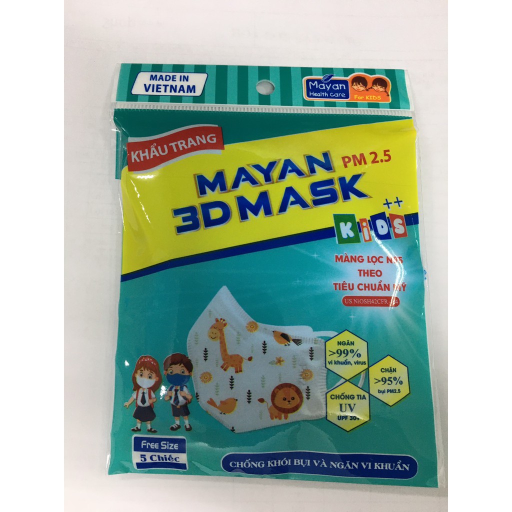 Khẩu trang cho bé Mayan 3D PM2.5 Kids ++