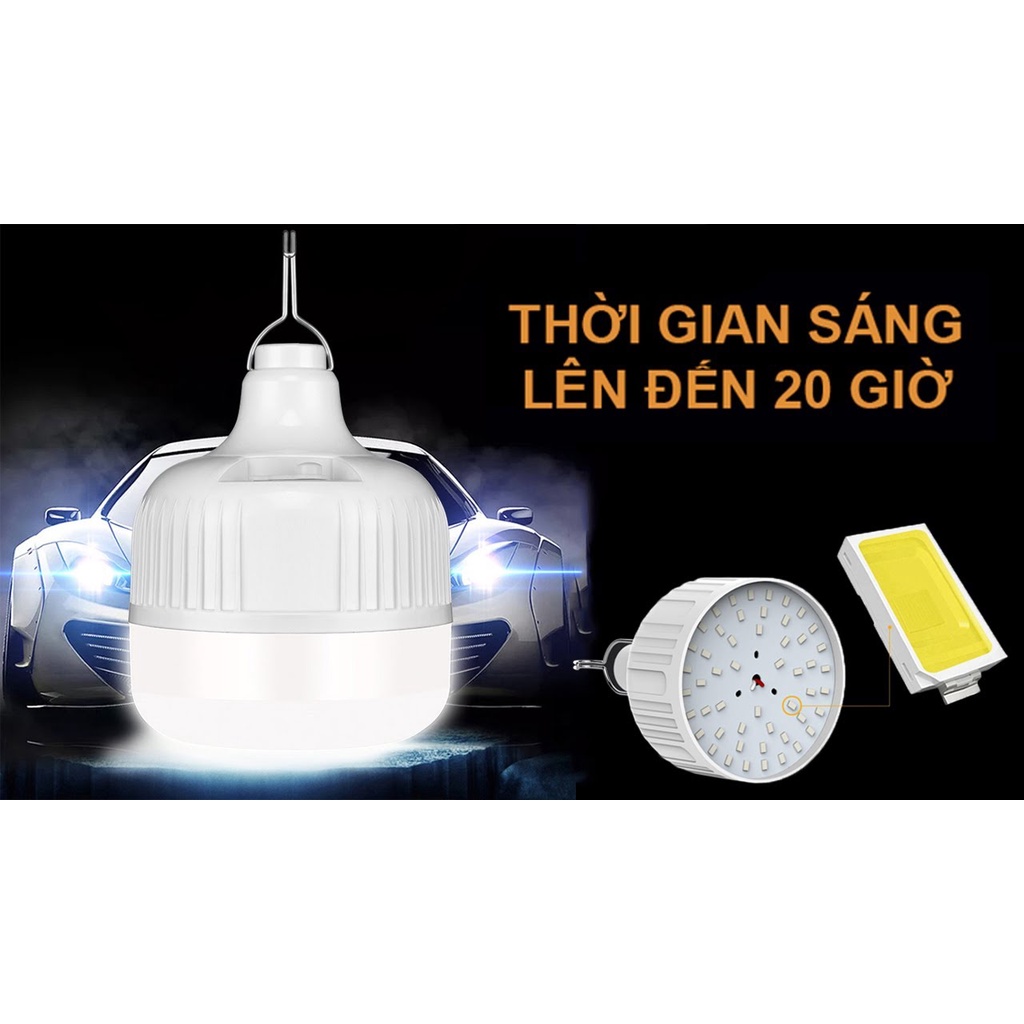 Bóng Đèn Led Sạc Tích Điện - Có Móc Treo Tiện Lợi - Chất Liệu Cao Cấp, Chống Va Đập