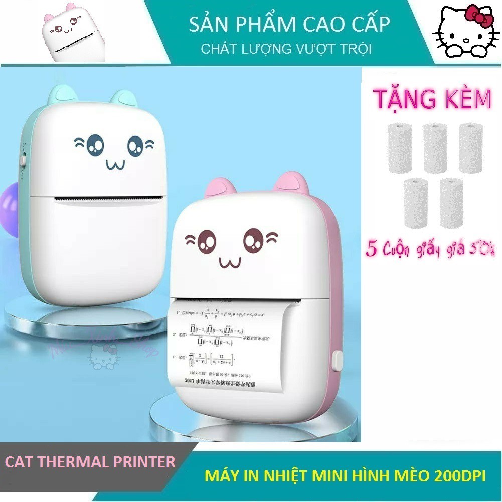 ❤ Dễ thương ❤ Máy in nhiệt mini bluetooth không dây bỏ túi hình mèo gấu heo ❤ di động ❤ peripage a6 a6s poooli l1 l2