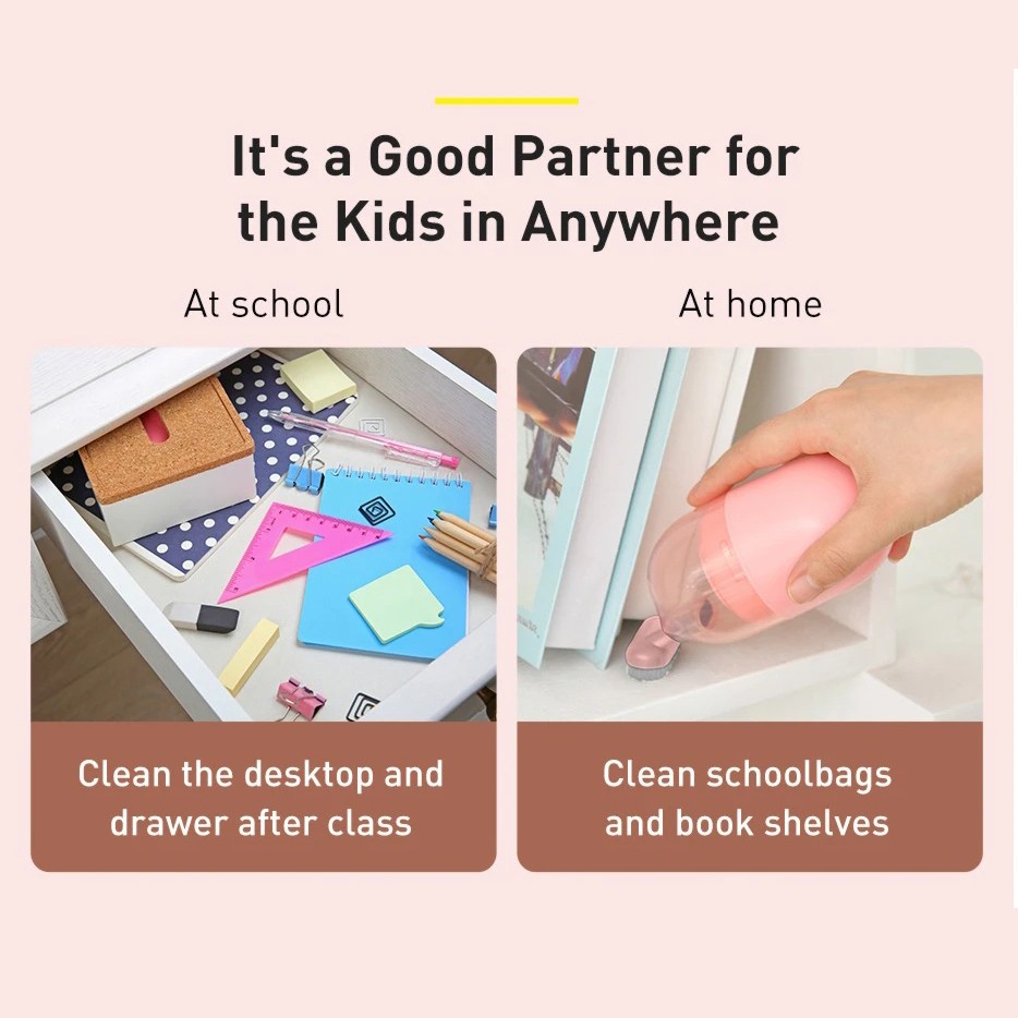 Xiaomi Youpin Máy Hút Bụi  Baseus C2 Mini Hình Viên Thuốc Làm Sạch Bàn Kiếu Dáng Di Động Không Dây 1000Pa