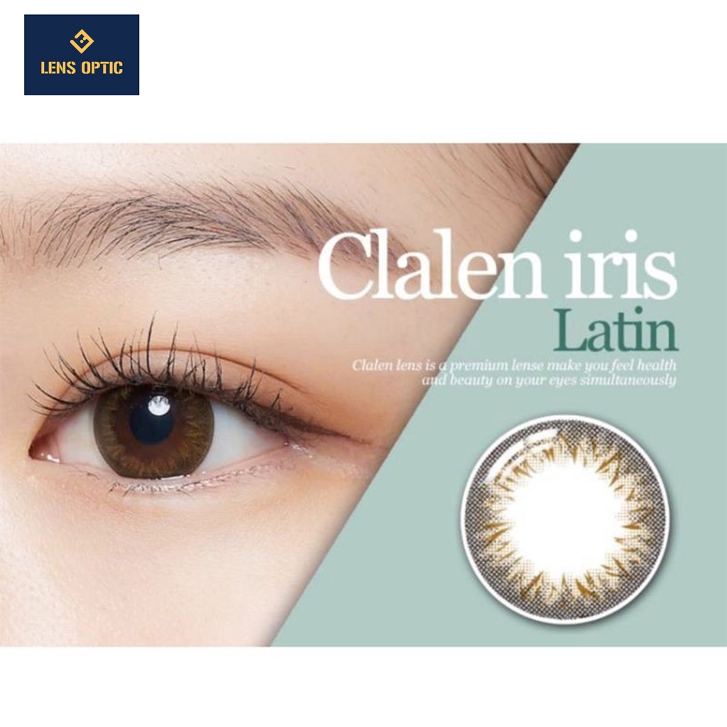 Kính áp tròng 1 ngày CLALEN IRIS Latin màu nâu có độ cho mắt cận - Lens Optic