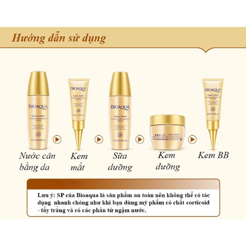 Bộ kit dưỡng ẩm và làm trắng da tinh chất ốc sên bộ dưỡng da BDD-OS