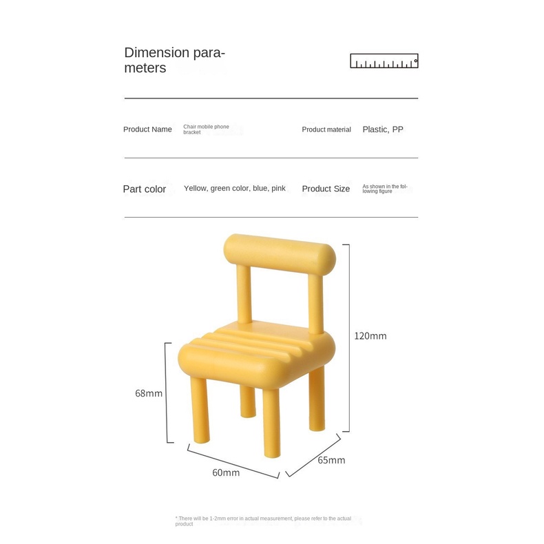 Ghế Đẩu Mini Để Bàn Kiêm Giá Đỡ Điện Thoại Họa Tiết Hoạt Hình Đơn Giản Sáng Tạo