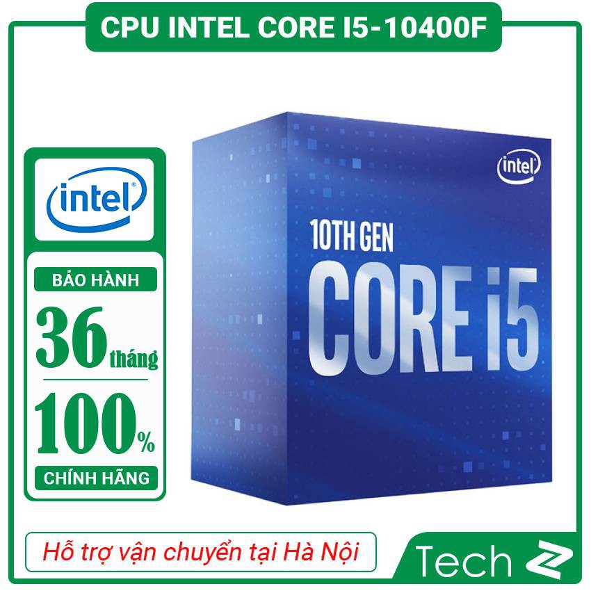 CPU Intel Core i5 10400F (2.9GHz turbo up to 4.3Ghz, 6 nhân 12 luồng, 12MB Cache, 65W) - Socket LGA 1200