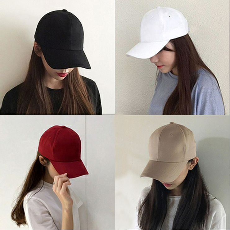 （You Can Diy）Korean Style Simple Baseball Cap Casual Solid Color Cap Spring Summer Sun Hat