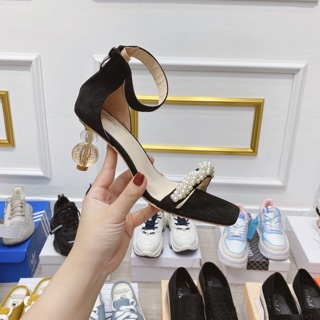 Sandal quai ngọc gót trứng