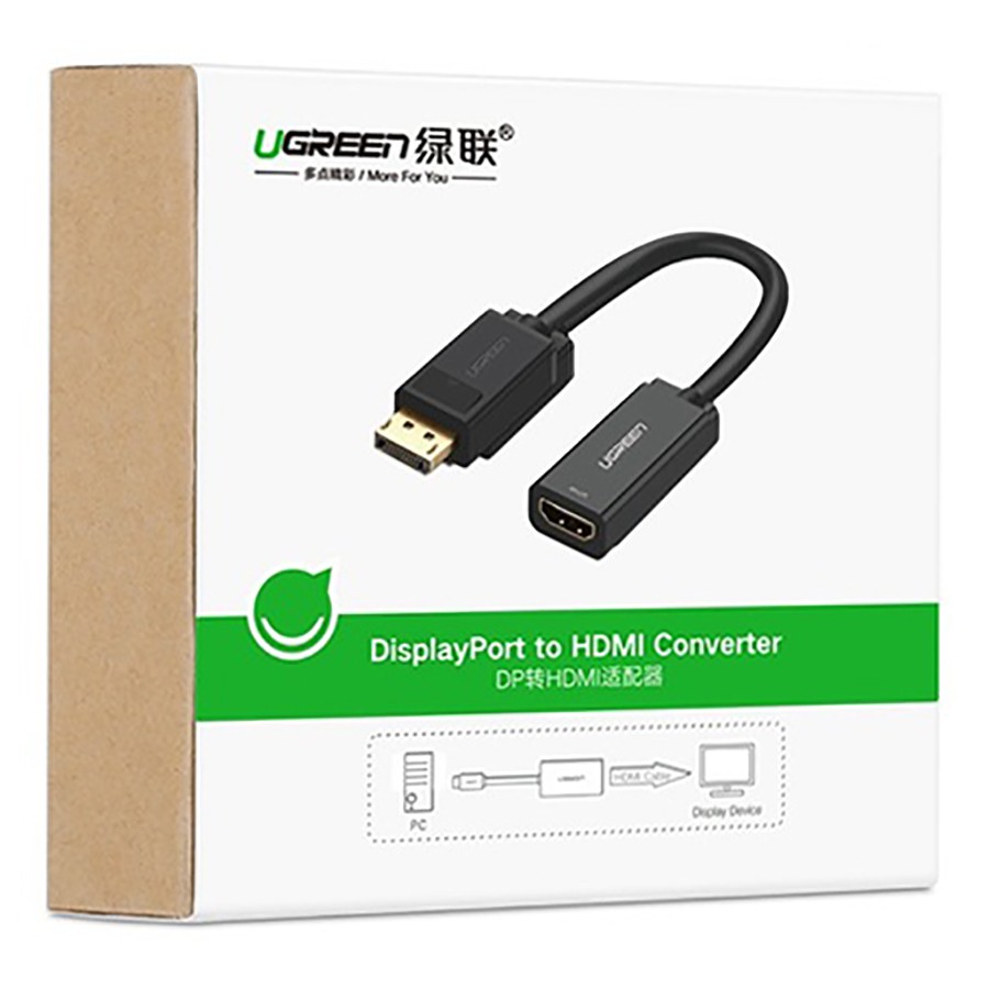 Cáp Chuyển Displayport Sang HDMI Ugreen 40362 - Displayport To HDMI - Hàng Chính Hãng