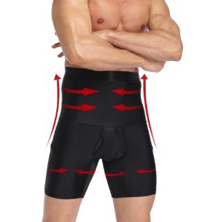 Image of Men Body Shaper Compression Shorts Waist Trainer Tummy Control Slimming Shapewear Modeling Girdle Underwear