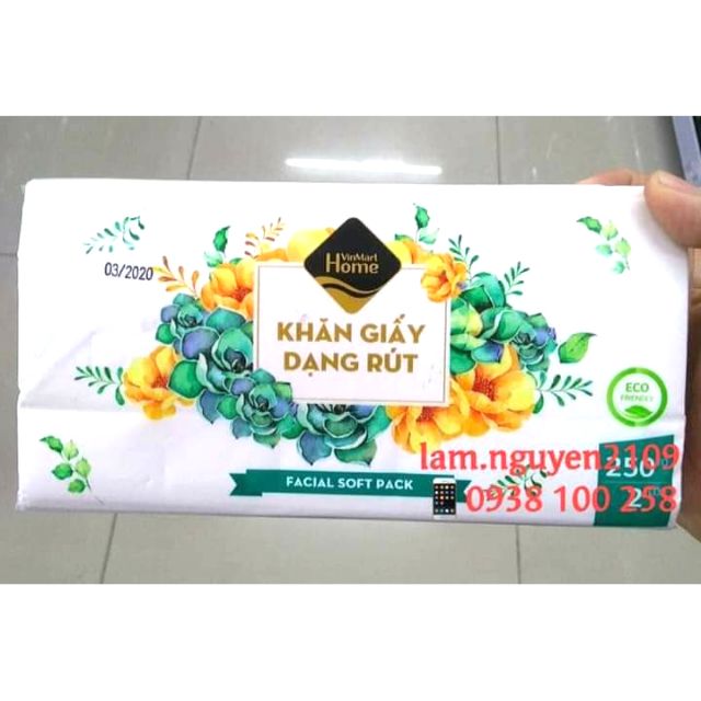 Khăn giấy rút cao cấp Vinmart home 250tờ