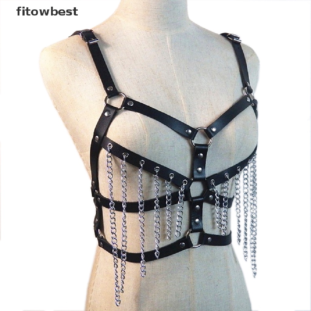 Dây Da Đeo Trang Trí Cơ Thể Màu Đen Phong Cách Gothic Cho Nữ