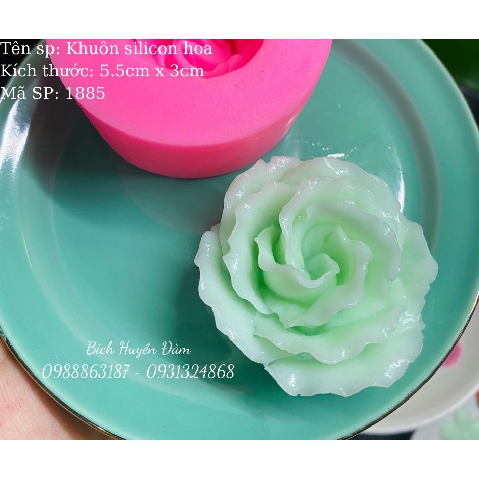 Khuôn silicon hoa hồng cánh xoắn 1885