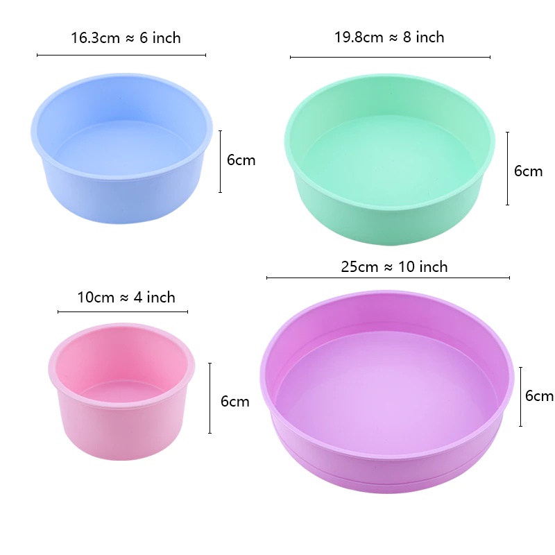 Khuôn Silicone Làm Bánh Hình Tròn 4 6 8 10 Inch